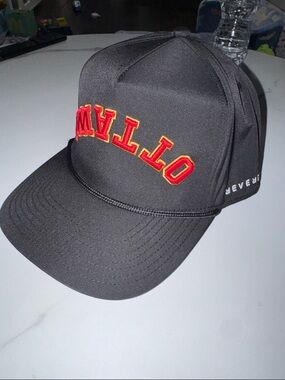 Black Hat with Red/Gold 'OTTAWA Embroidered Logo - Men Accessories